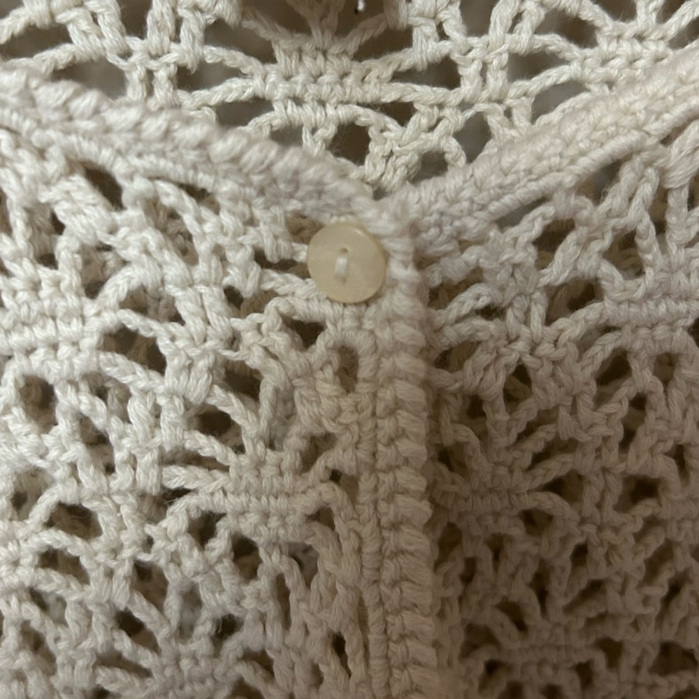 Vintage Northern Reflections Cream Open-Knit Cardigan - Picture 7 of 15